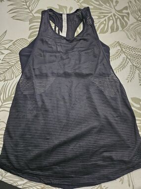 Navy Striped Racerback Athletic Tank